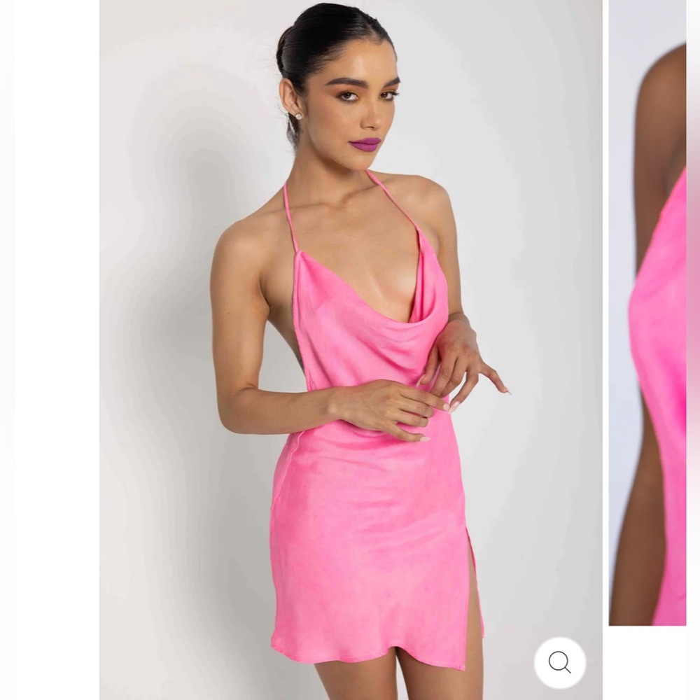 Vintage Souls SHEENA MINI DRESS - ELECTRIC PINK